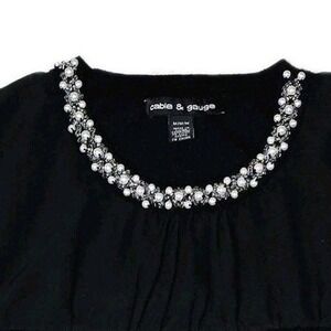 CABLE‎ & GAUGE Beaded Neck Sweater Tank Top SZ. Medium